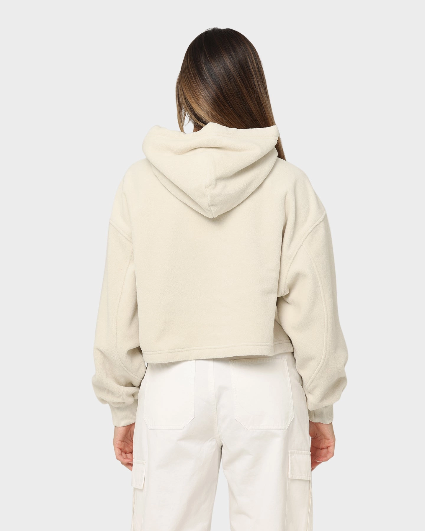 Calvin Klein Women's Polar Fleece Hoodie Eggshell Four Way Stretch Fabric