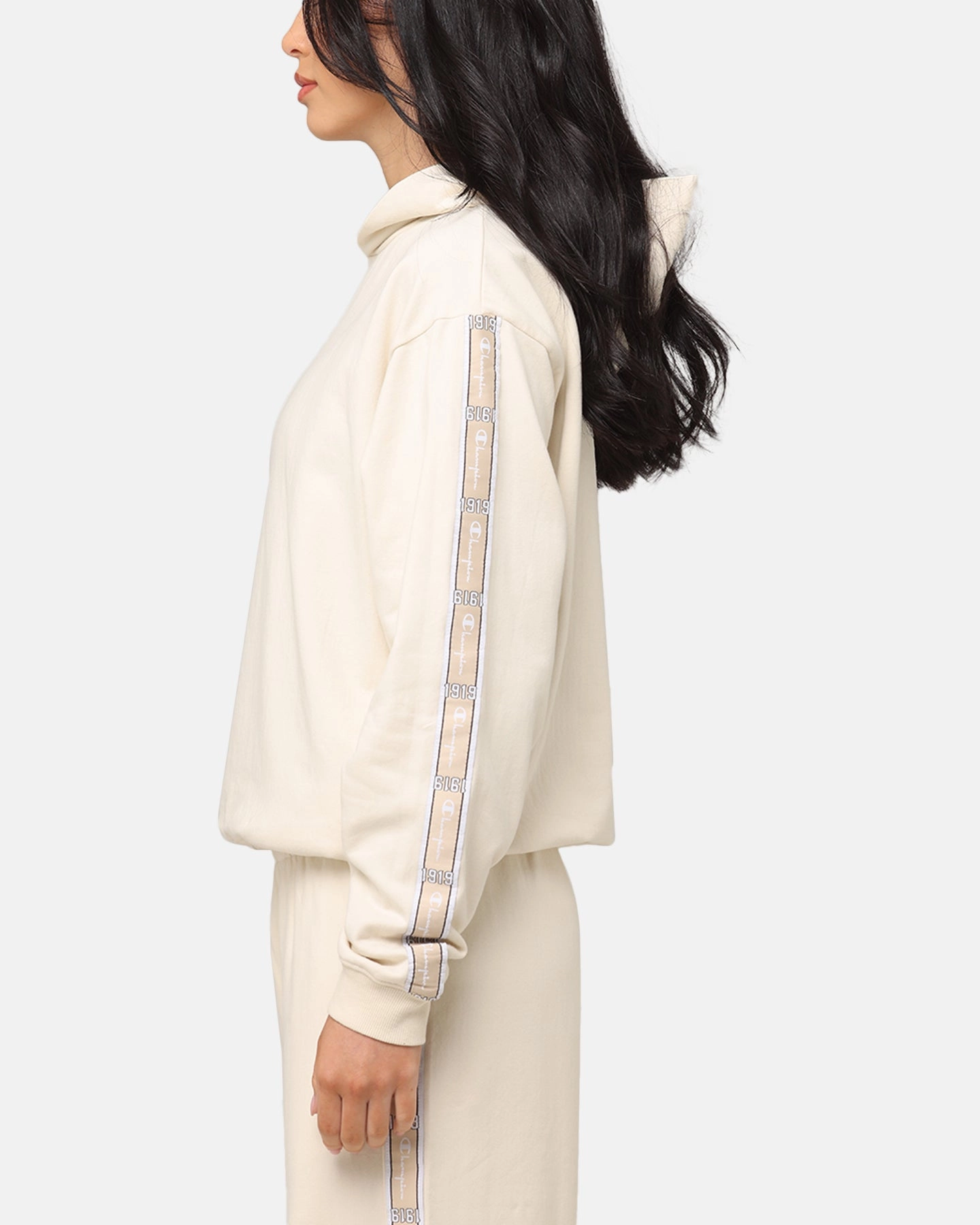 Champion Women's Lux Taping Hoodie Natural Summer Wear