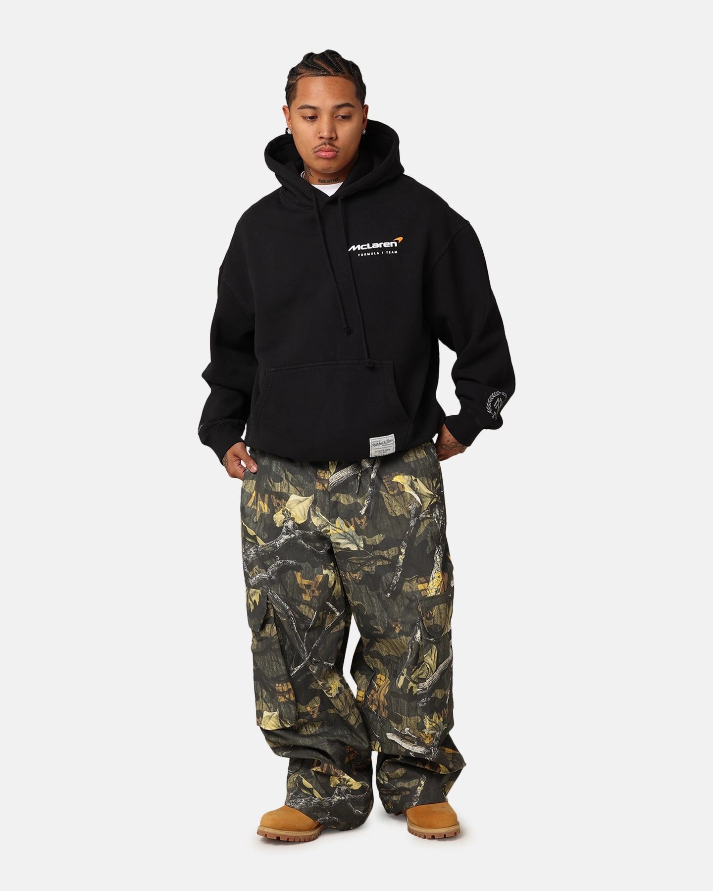 Mitchell & Ness X McLaren Lando Norris #4 Track Hoodie Faded Black Schedule Cold-Weather Comfort