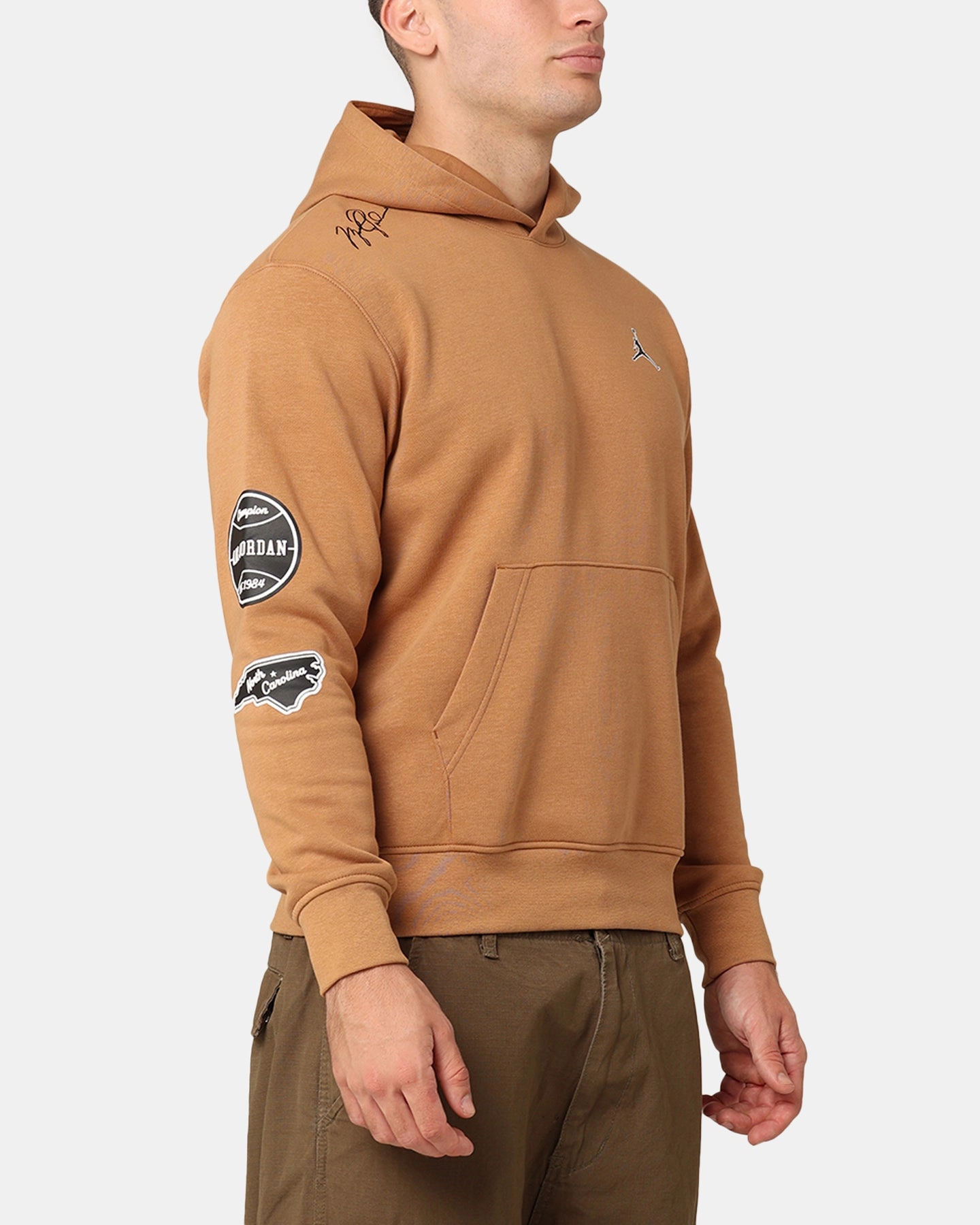 Permit Jordan Essentials Fleece Pullover Hoodie Dark Brown/White
