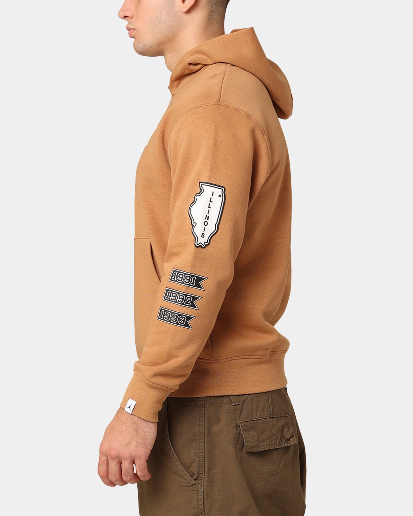 Jordan Essentials Fleece Pullover Hoodie Dark Brown/White Light Comfort Tapered Silhouette