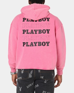 Playboy Stack Washed Hoodie Washed Raspberry pre war preparation