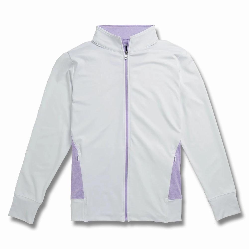Daywear Staple FootJoy Full Zip Midlayer Golf Jacket White/Orchid Heather - FW20 Women