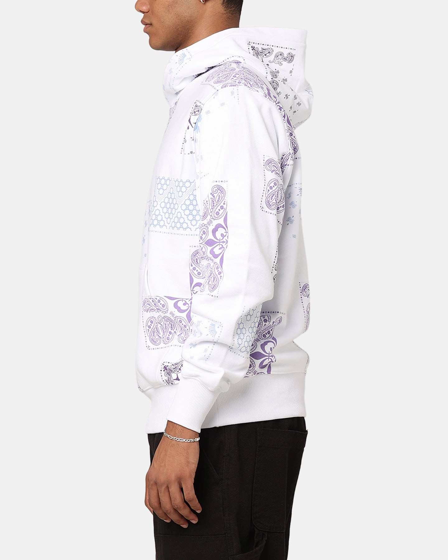 Grid Backlined Interior Durable Shield Carre Fragment Paisley Hoodie White
