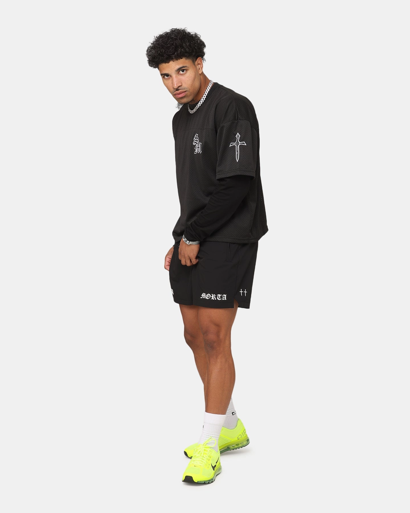 Fun Prints Saint Morta Gothic Training Shorts Black