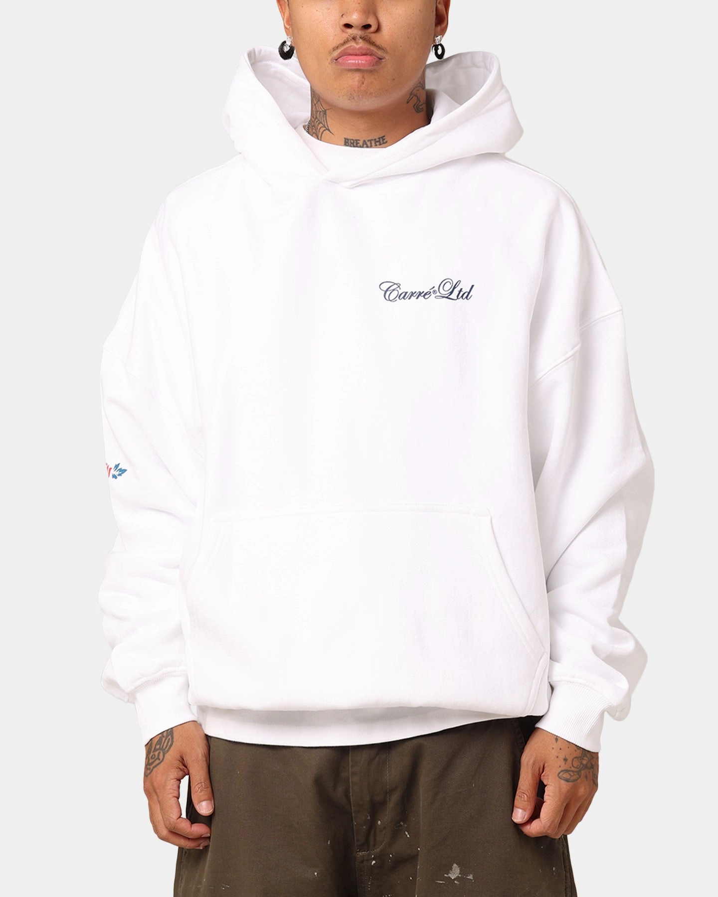 Carr?? Rosebud Oversized Hoodie White popular among teenagers Layer Look