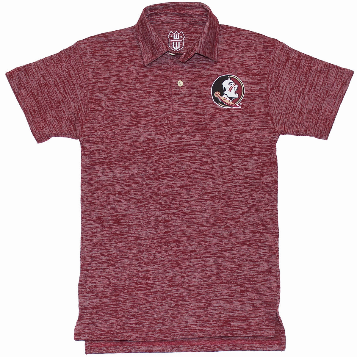 UV protected Chilly Day Essentials Wes & Willy Toddler/Youth Seminole Logo Cloudy Yarn Polo - Garnet