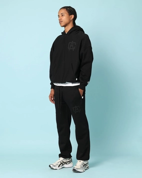 Carr?? Academy Oversized Hoodie Black short sleeved