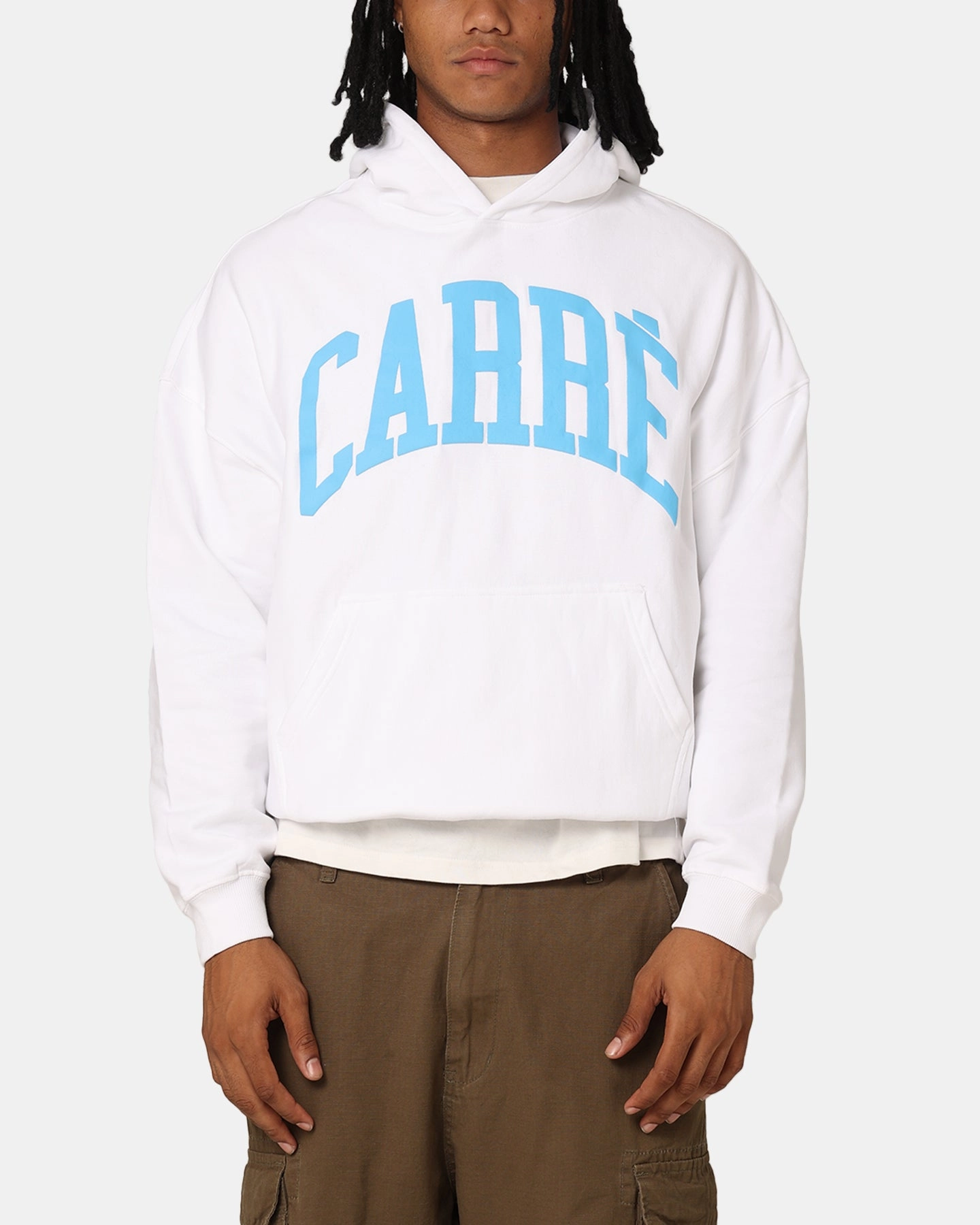 HighNeck Rain Blocker Carr?? Arch Oversized Hoodie White