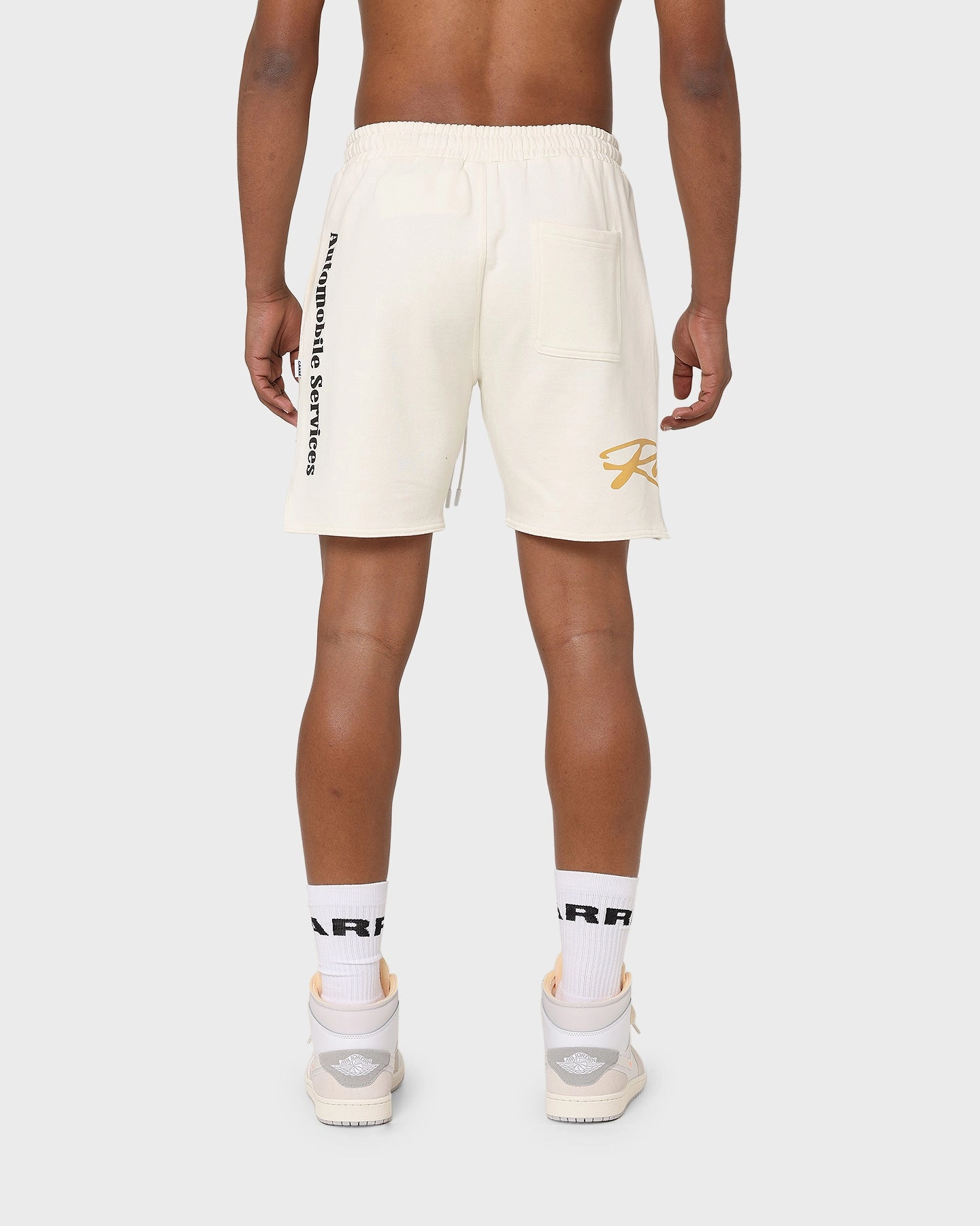 Durable Weave Ventilated Mesh Panels Carr?? Automobile Sweat Shorts Off White