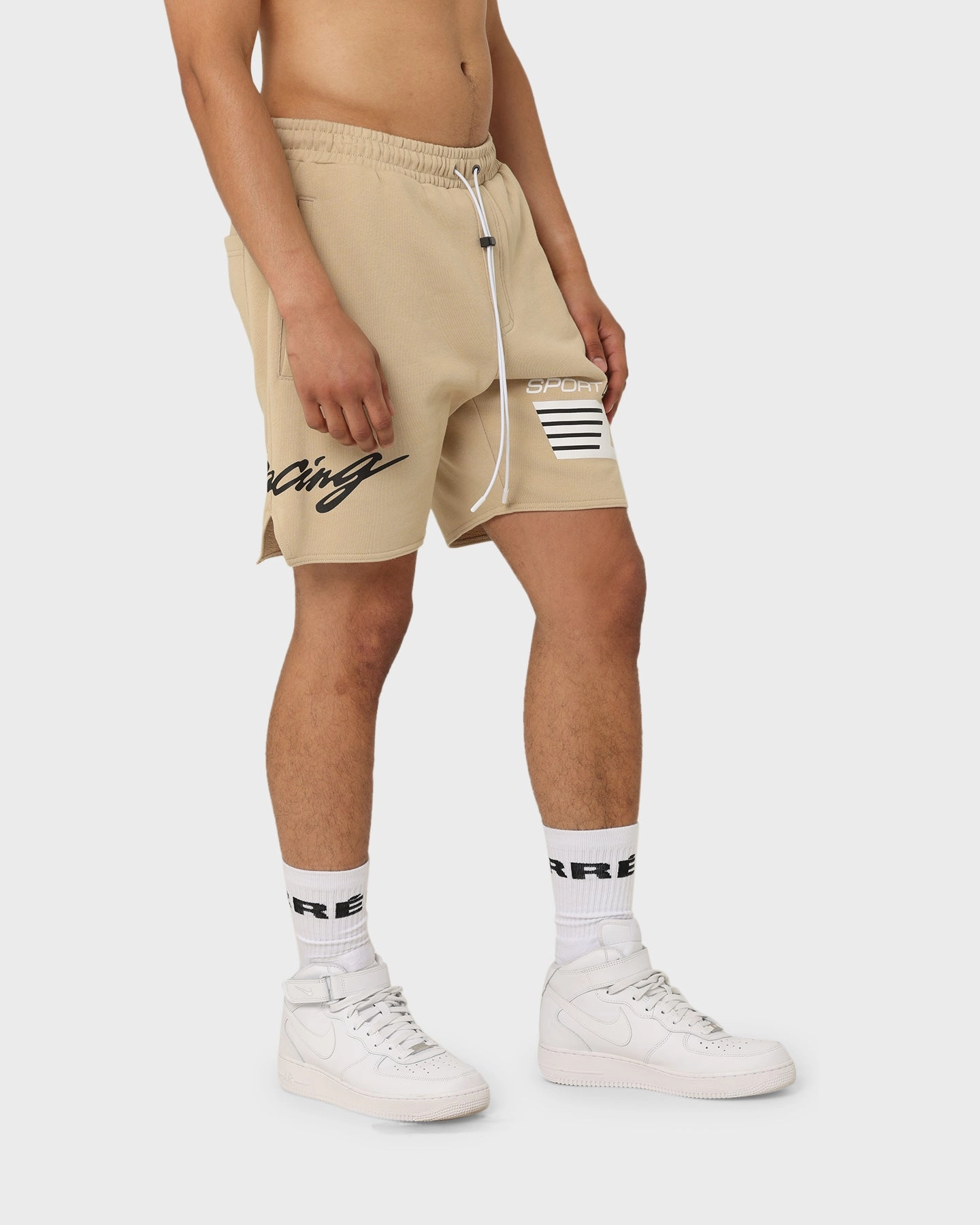 Carr?? Automobile Sweat Shorts Stone Breathable Mesh Panels