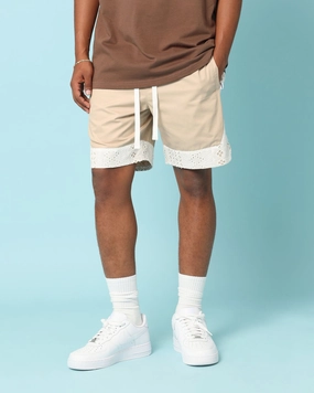 Carr?? Bandana Lace Shorts Stone Denim shorts
