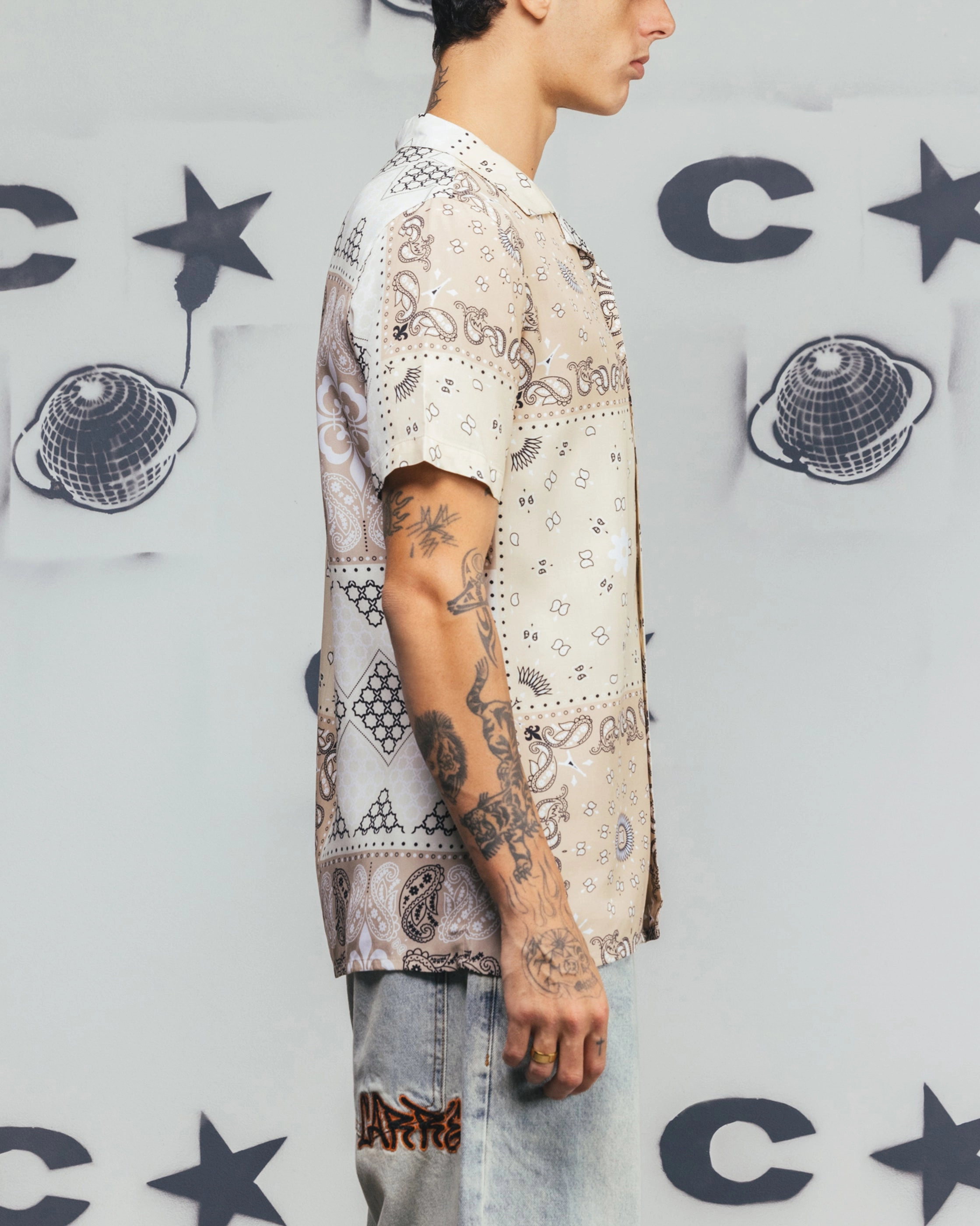 Carr?? Bandana Ultra Button Up Shirt Stone Layering Essential Comfortable Fabric