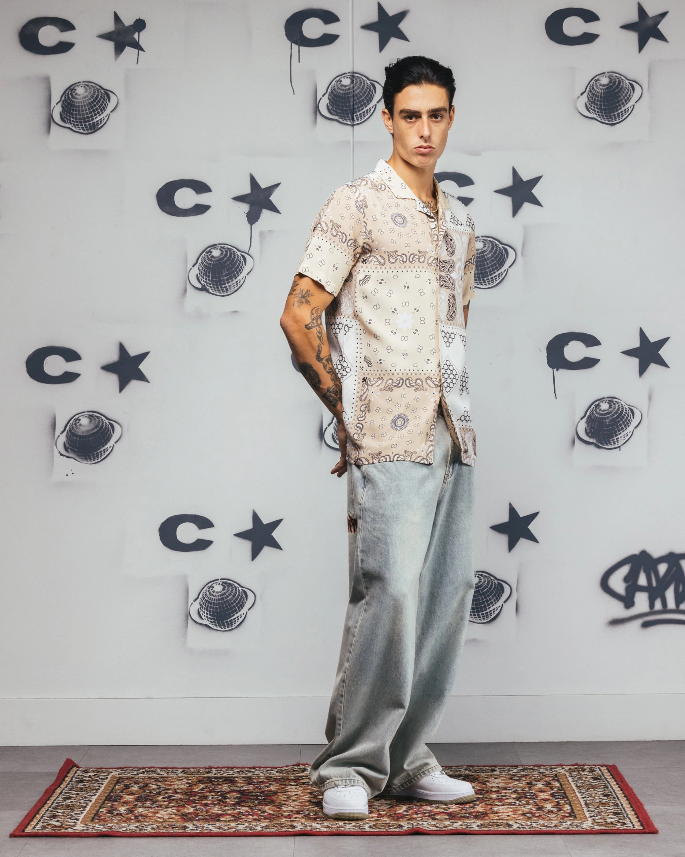 Carr?? Bandana Ultra Button Up Shirt Stone Multi Functional Pockets Functional Fashion