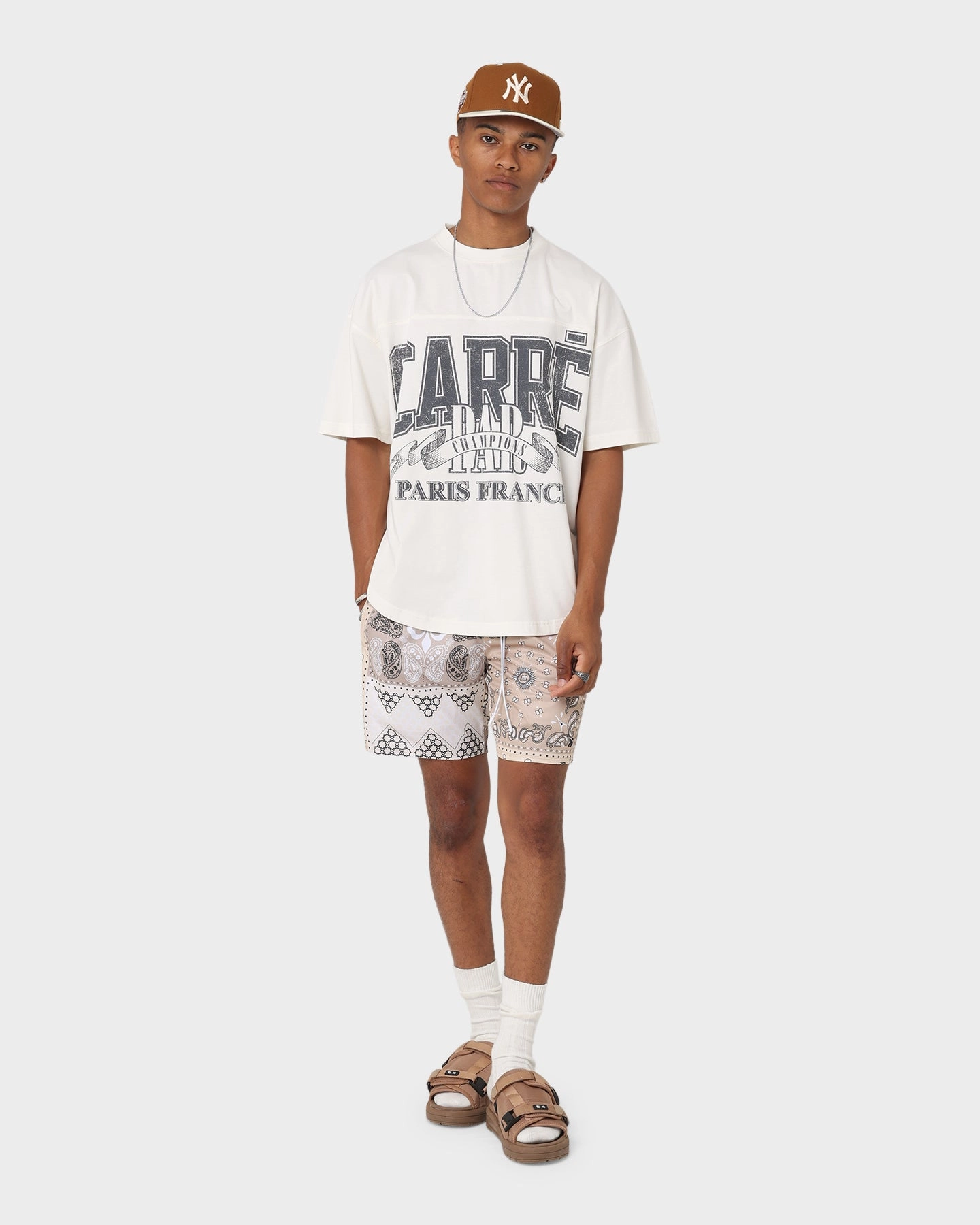 Flexible Stitching Durable Hemming Carr?? Bandana Ultra Mesh Shorts Stone