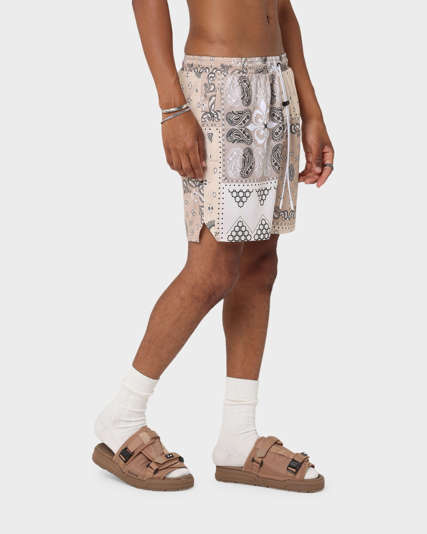 Carr?? Bandana Ultra Mesh Shorts Stone fall shorts Rubberized Grip Waistband