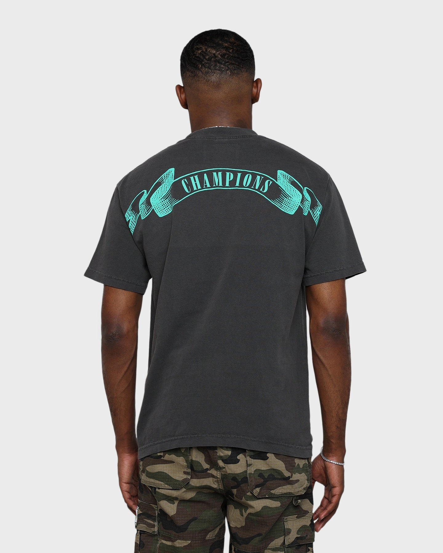 Fashionable Option Carr?? Banner Vintage T-Shirt Washed Black