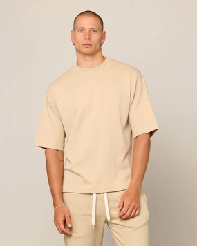 Carr?? Blanc Boxy T-Shirt Stone Non Restrictive Cut