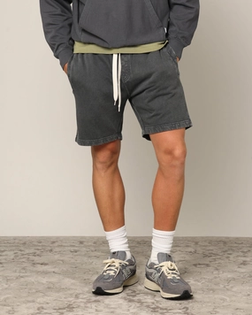 Faux Leather Carr?? Blanc Classic Sweat Shorts Vintage Grey