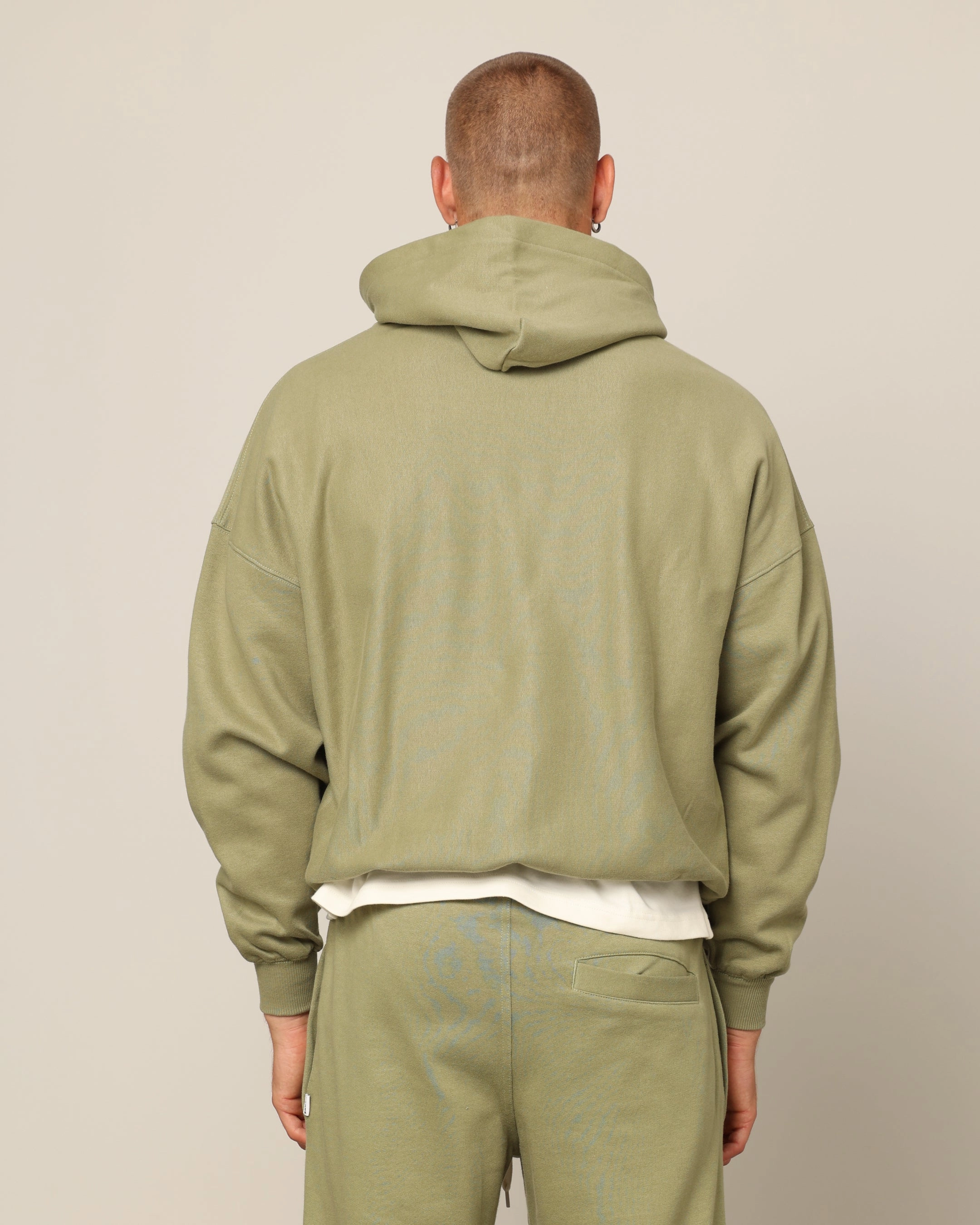 Breathable mesh lining Carr?? Blanc Oversized Hoodie Military