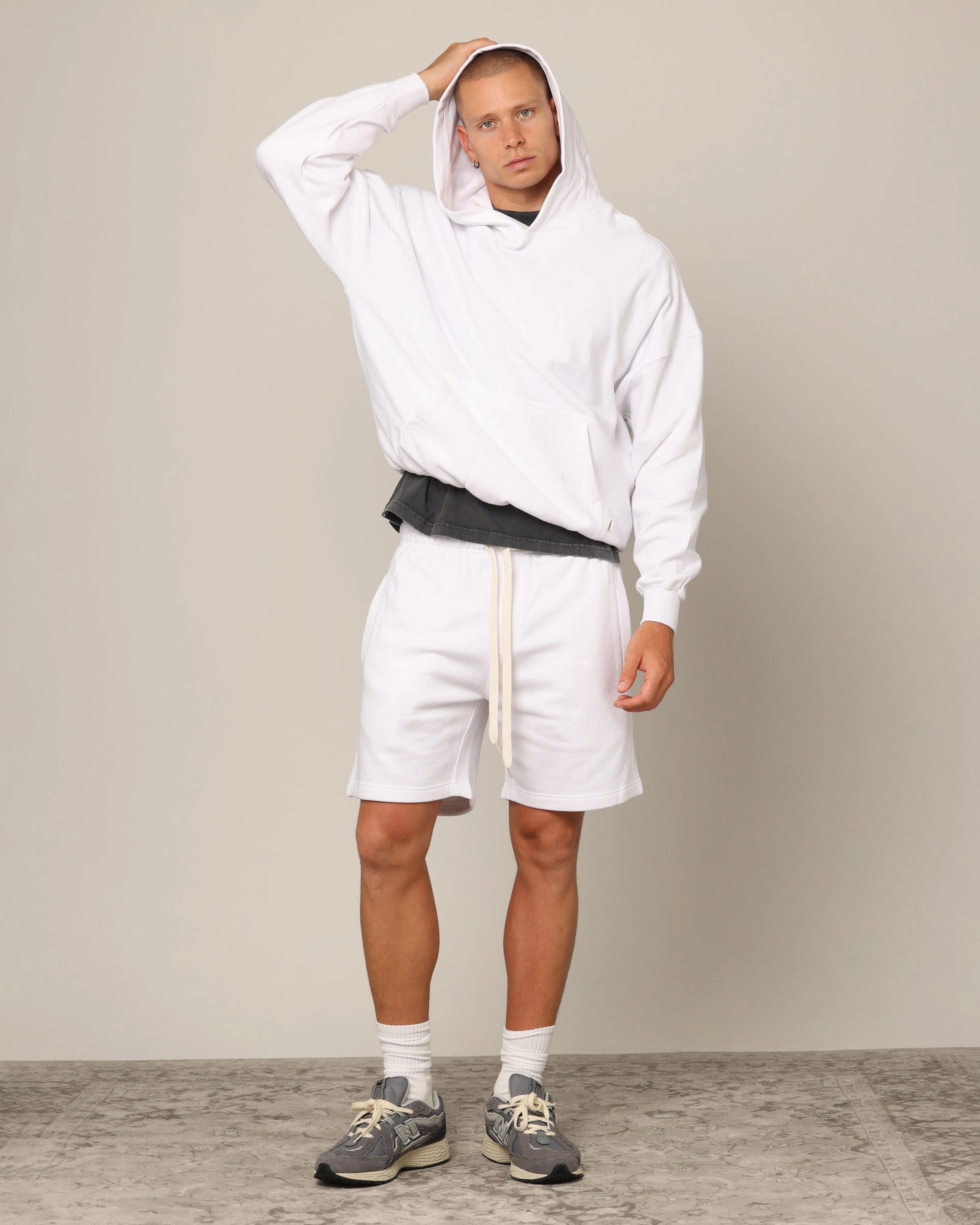 Carr?? Blanc Oversized Hoodie White Trail Style Heavy Duty