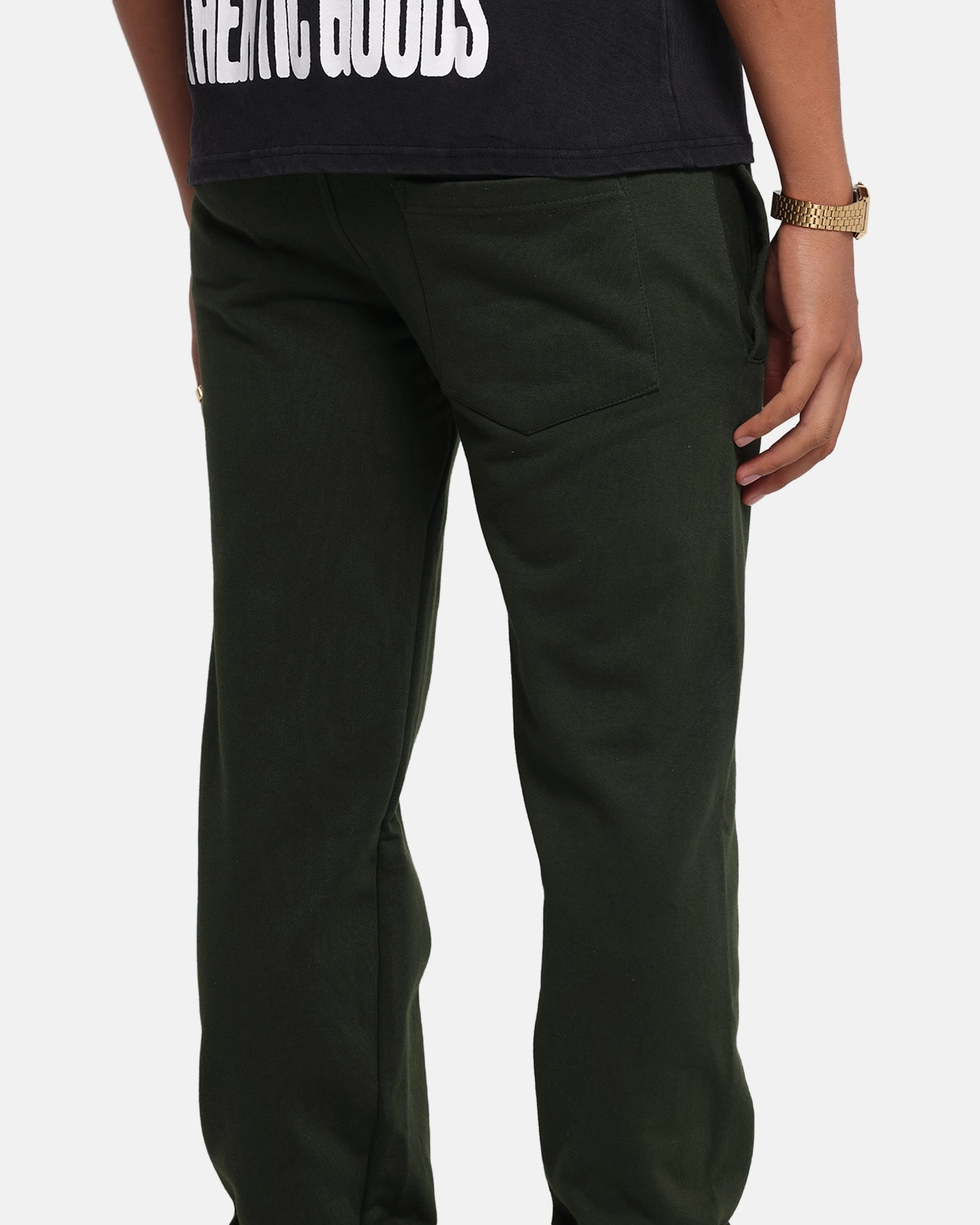 Carr?? Blanc Sweatpants Dark Green Loose cut