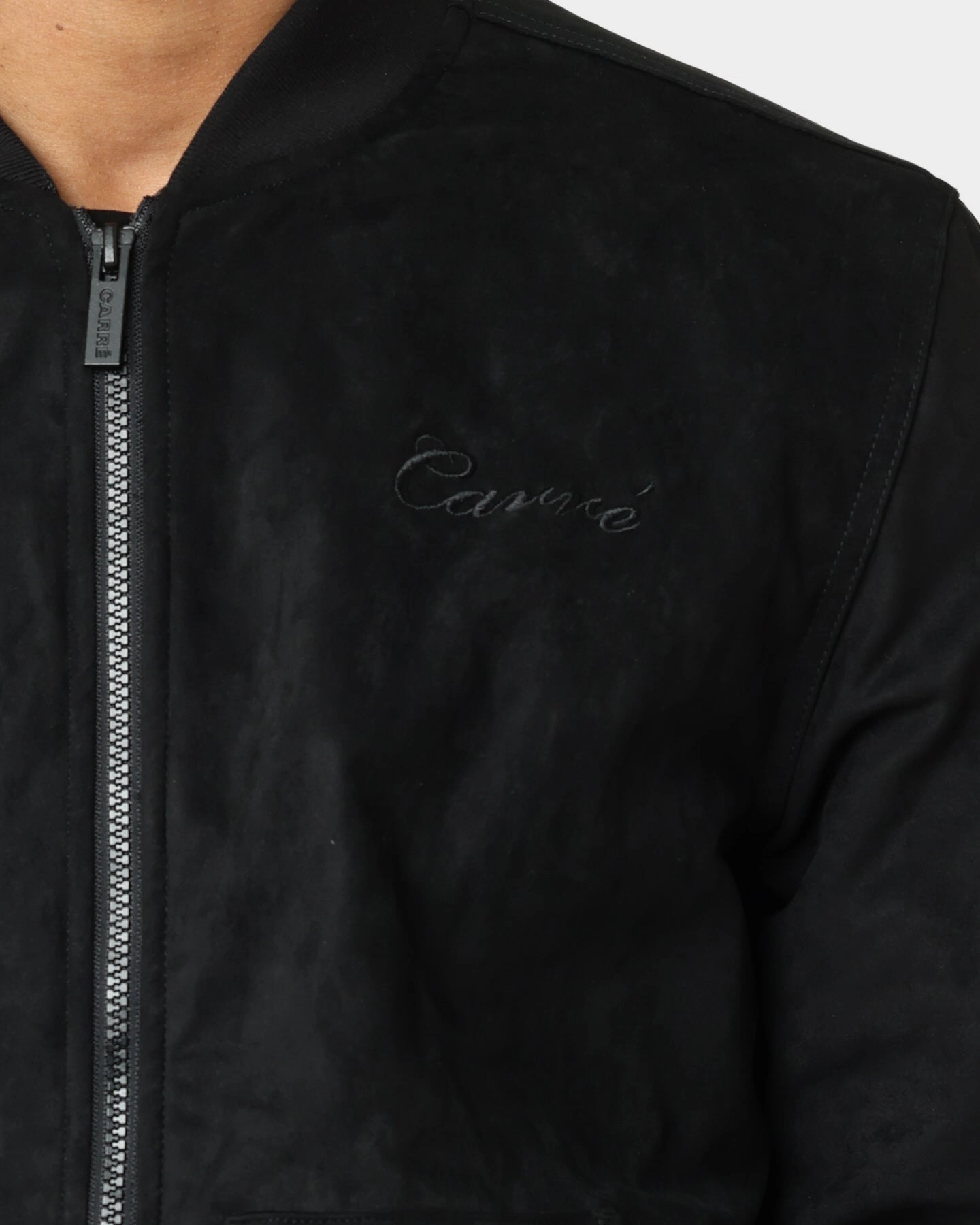 All Purpose Outerwear Carr?? C-89 Suede Bomber Jacket Black