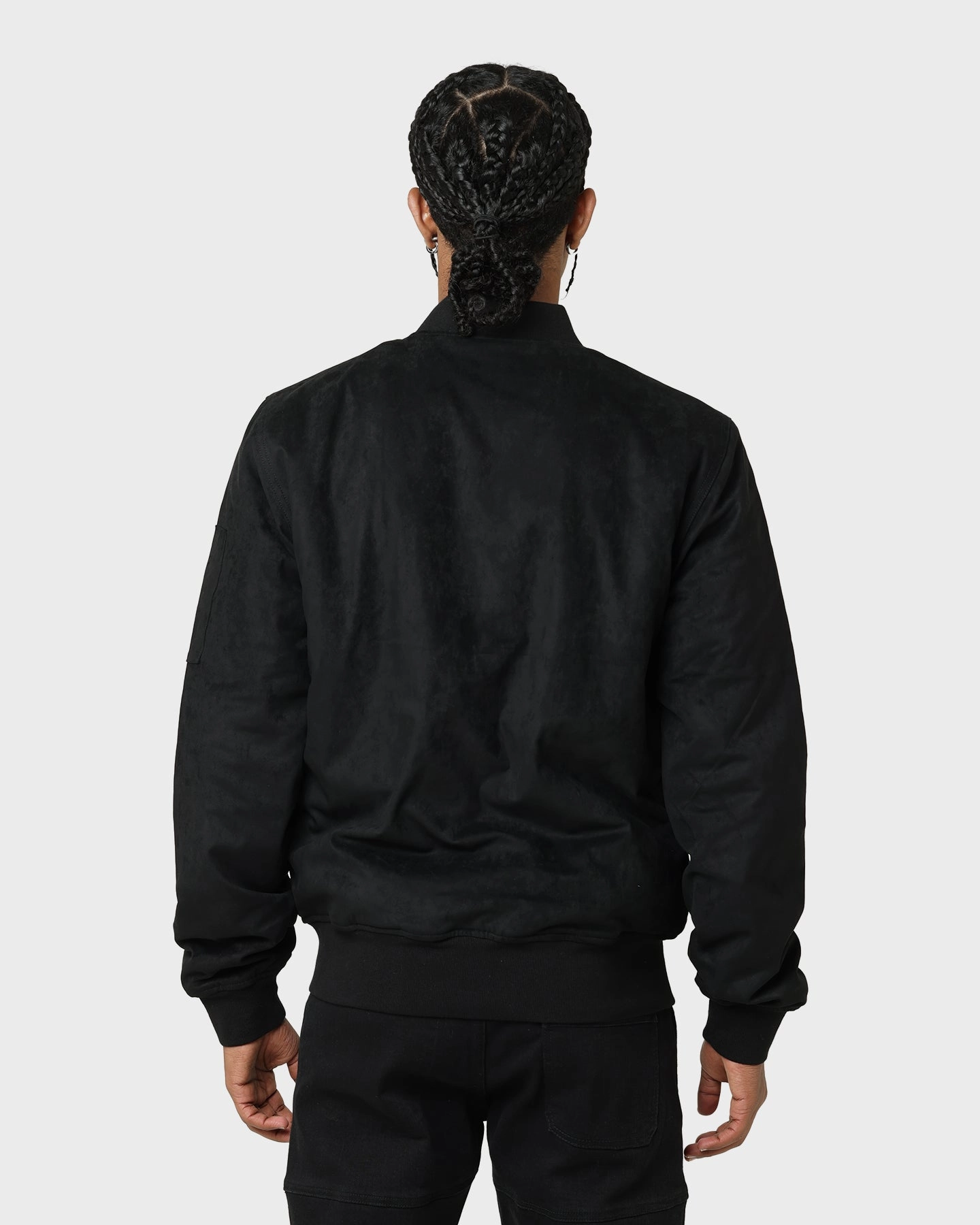 Carr?? C-89 Suede Bomber Jacket Black OversizedFit