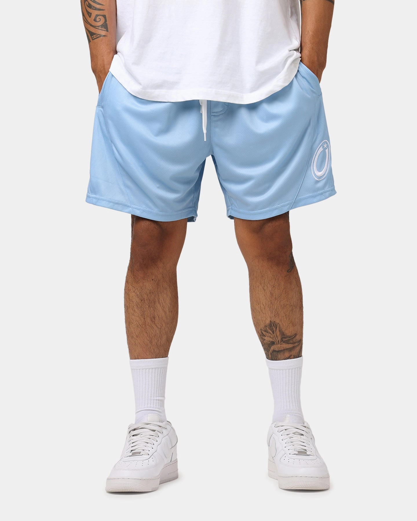 Comfort waistband Carr?? C-Star Mesh Basketball Shorts Light Blue