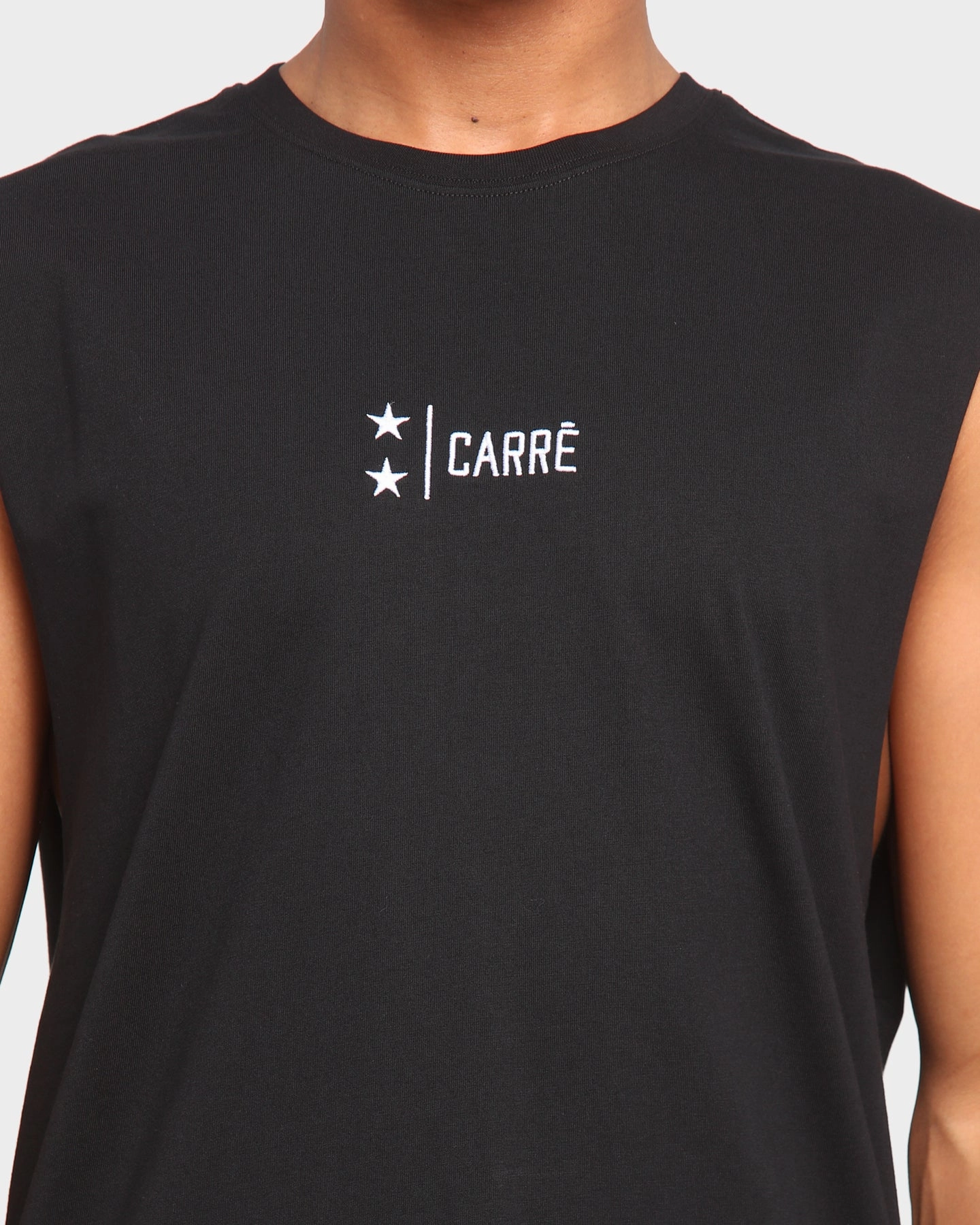 Easy and Relaxed ReinforcedShoulderPanels Carr?? Deux Muscle T-Shirt Black