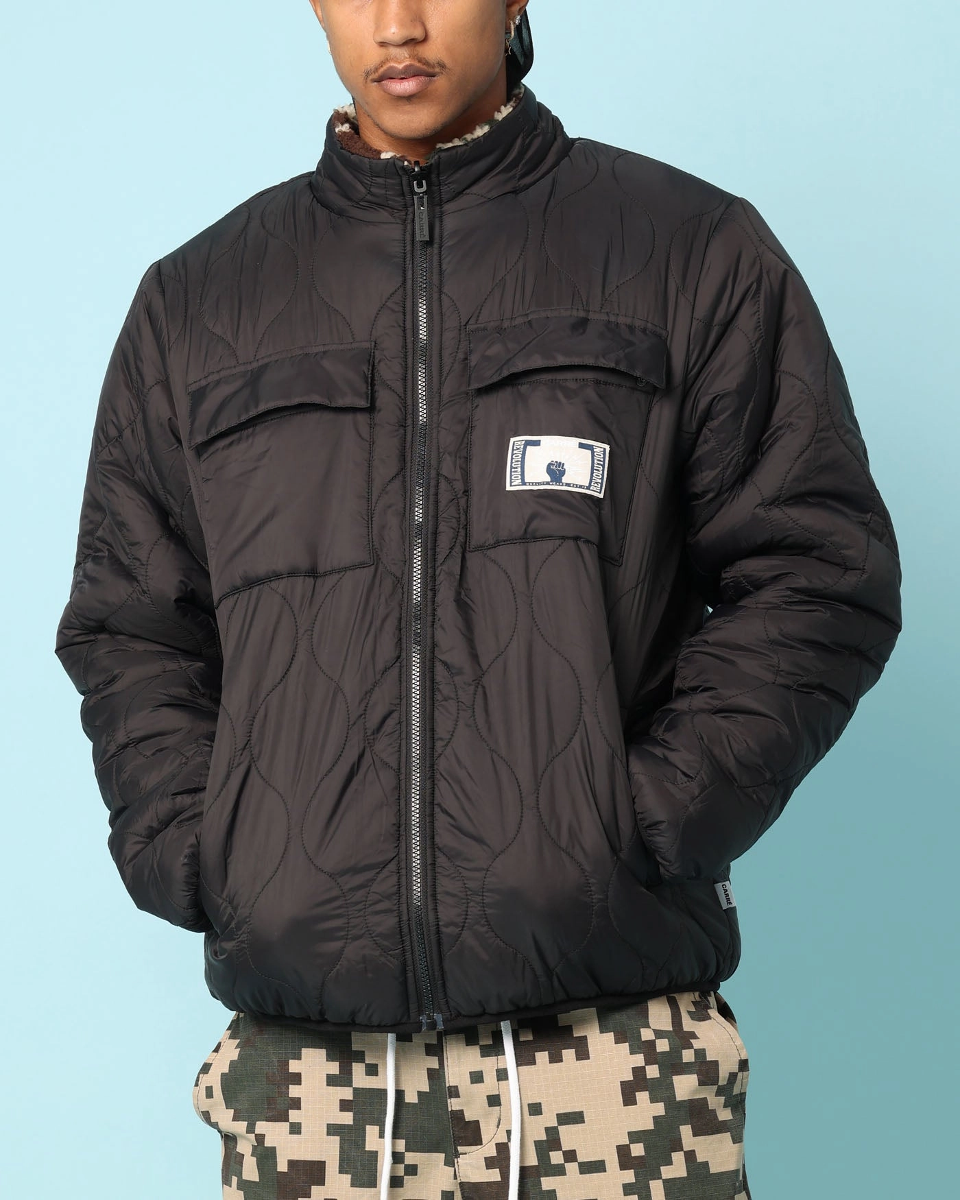 Carr?? Digi Sherpa Reversible Jacket Black/Camo Weightless Construction Loungewear