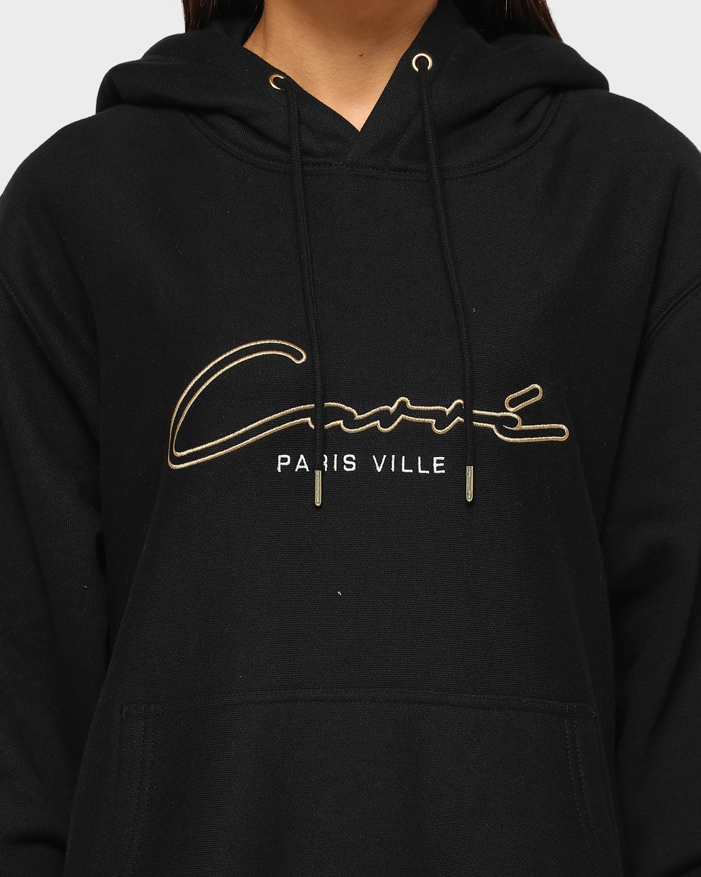 Dual Layer Fabric wedding ceremony Carr?? Men's Paris City Classique Hoodie Black/Gold