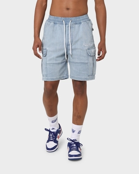 Carr?? Paris Denim Cargo Shorts Vintage Blue Travel Ready Durable Material