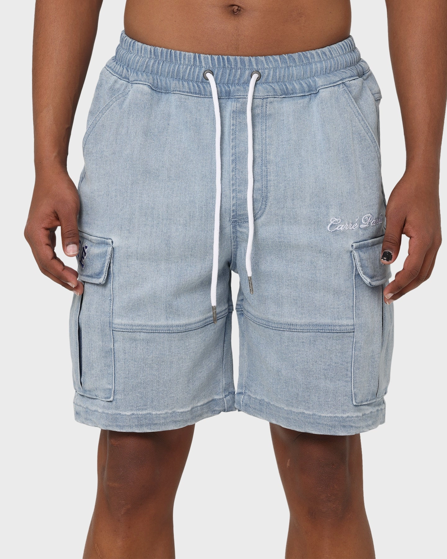 Airy Design Carr?? Paris Denim Cargo Shorts Vintage Blue