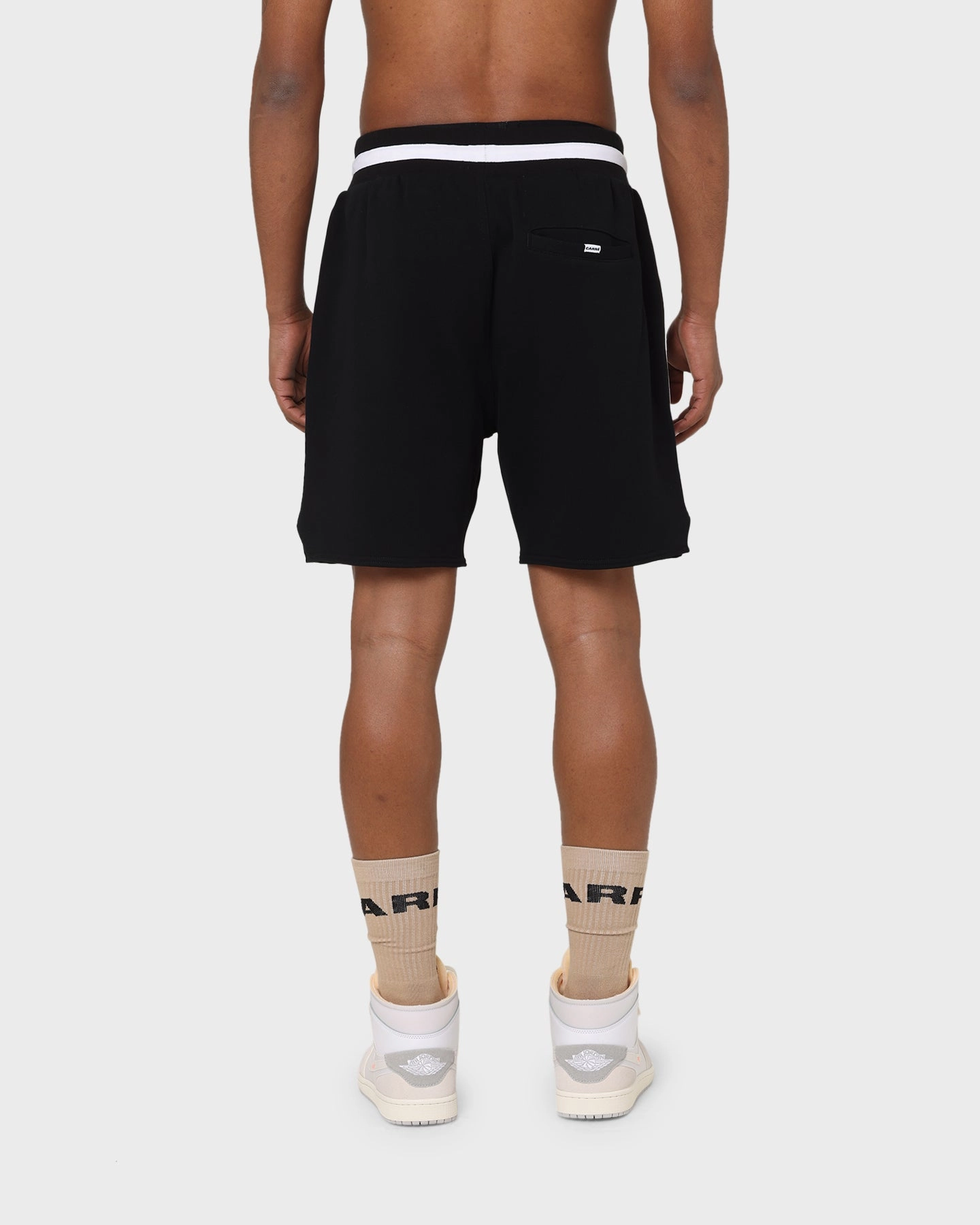 Carr?? Paris Original Fleece Basketball Shorts Black Eco Friendly Dye Process Quick Access Cargo Pockets