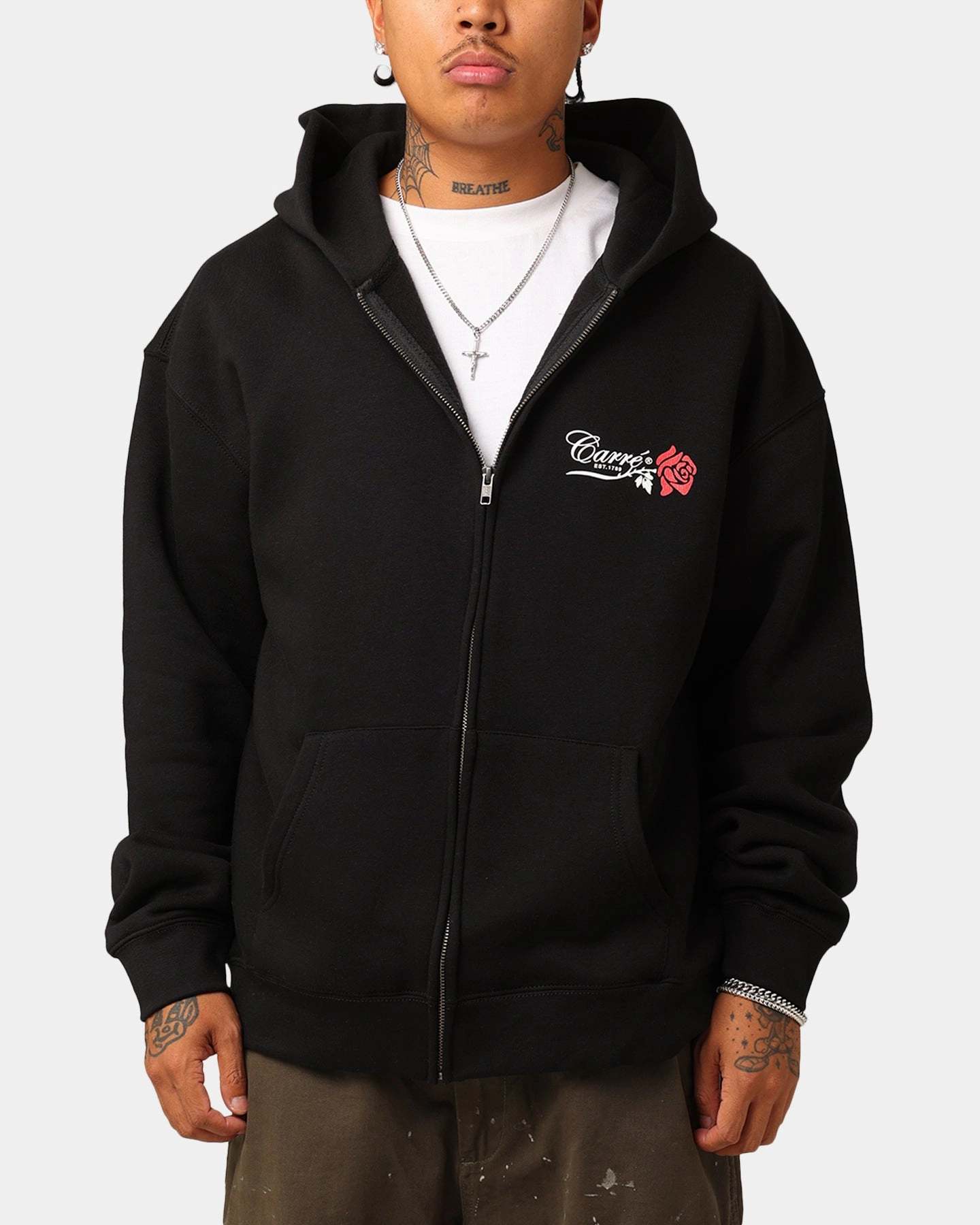 Layered Security Pockets Carr?? Rara Full Zip Hoodie Black