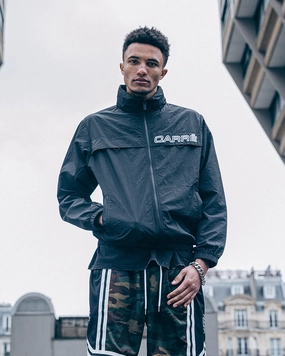 Regular Fit Warm and Practical Carr?? Restart Windbreaker Black