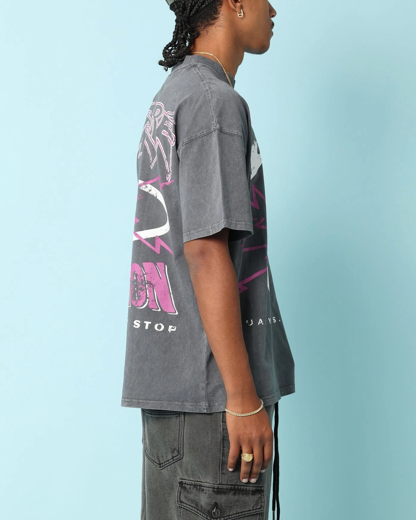 GarmentDyedTexture Carr?? Revolution 13 Oversized T-Shirt Vintage Black