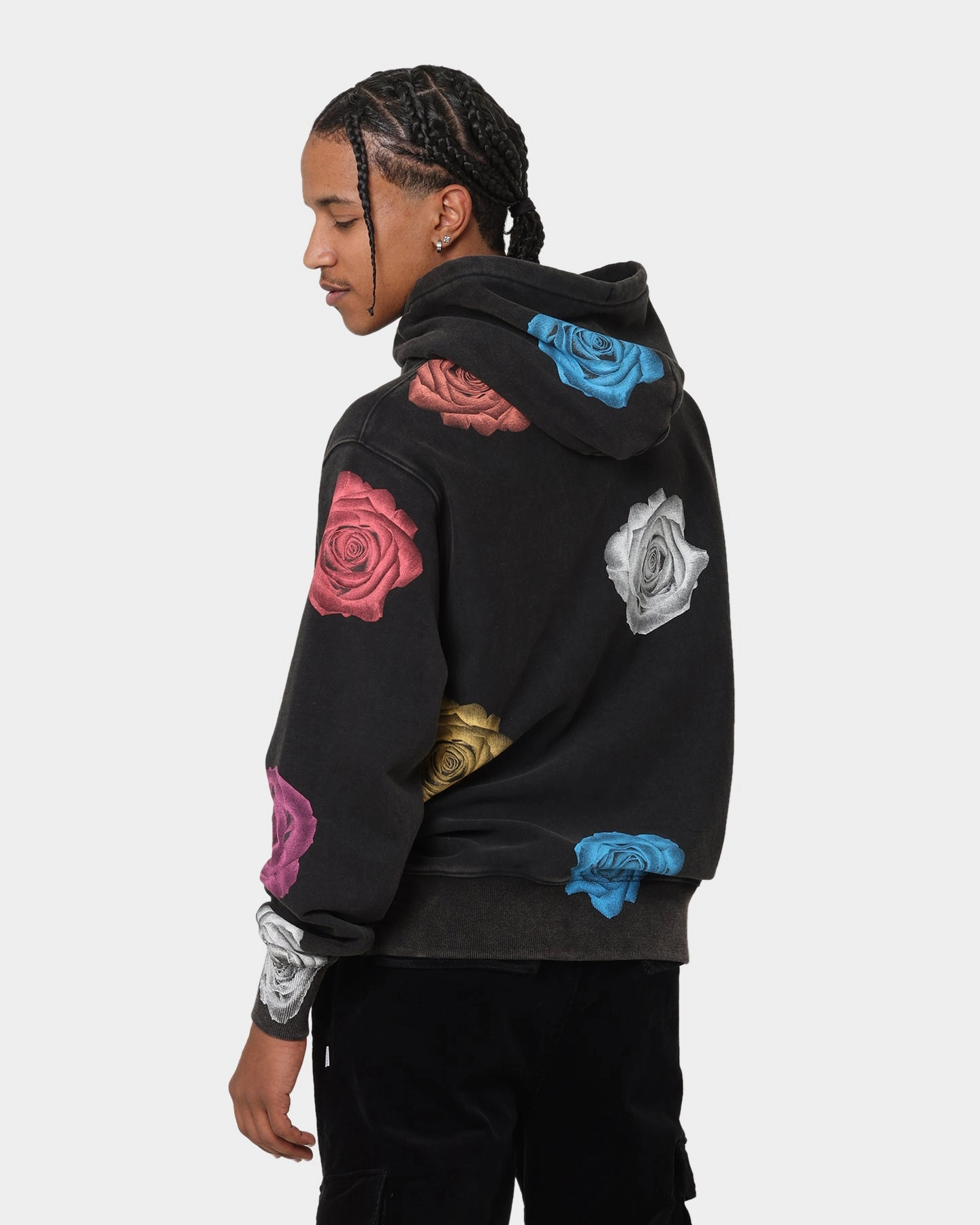 fitted fit All Day Comfort Carr?? Rose Bunch Vintage Hoodie Washed Black