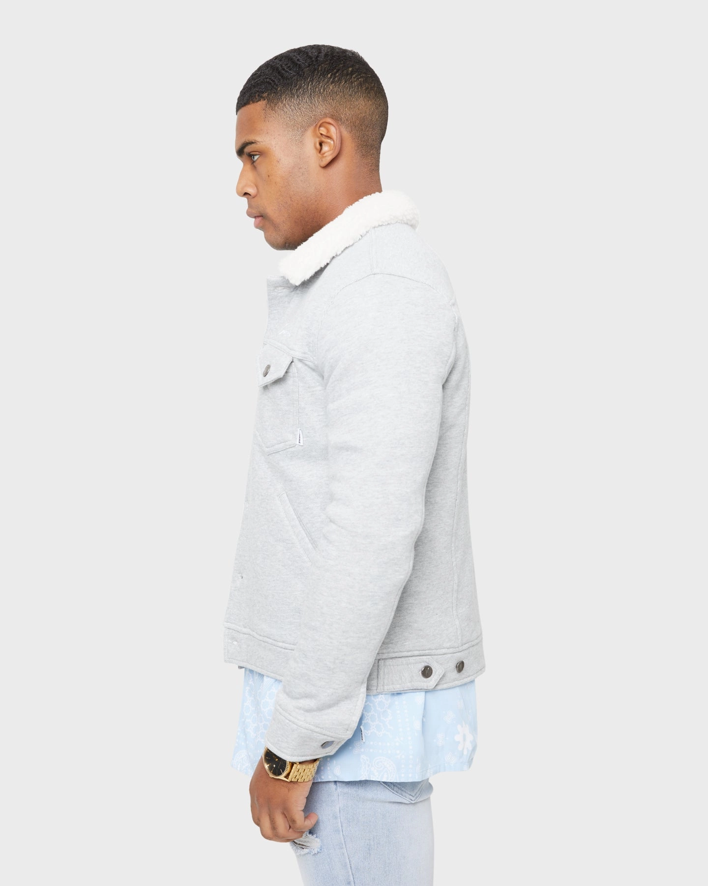 Carr?? Script Sherpa Fleece Jacket Grey Marle farmers