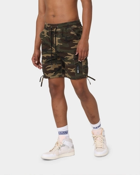 Carr?? Utility Cargo Shorts Camo button-down look scarf