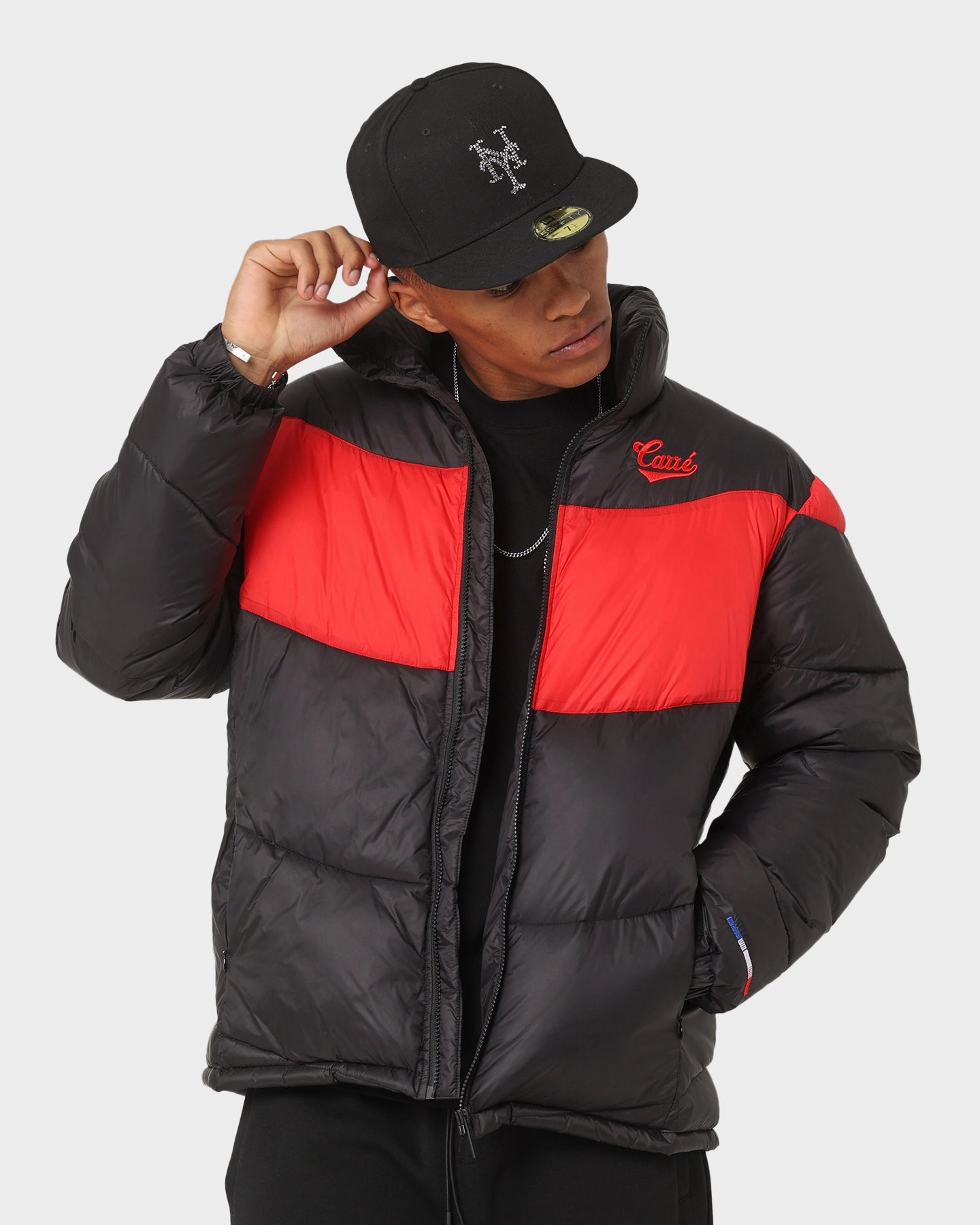 Carr?? Wave Puffer Jacket Black/Red budget-friendly Double Layered Cuffs