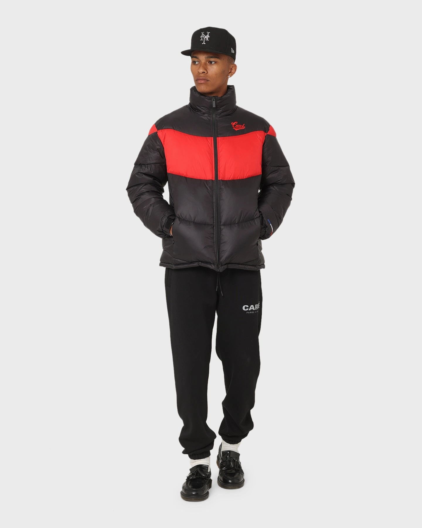 Lightweight Padding Compression Strap Adjustment Carr?? Wave Puffer Jacket Black/Red