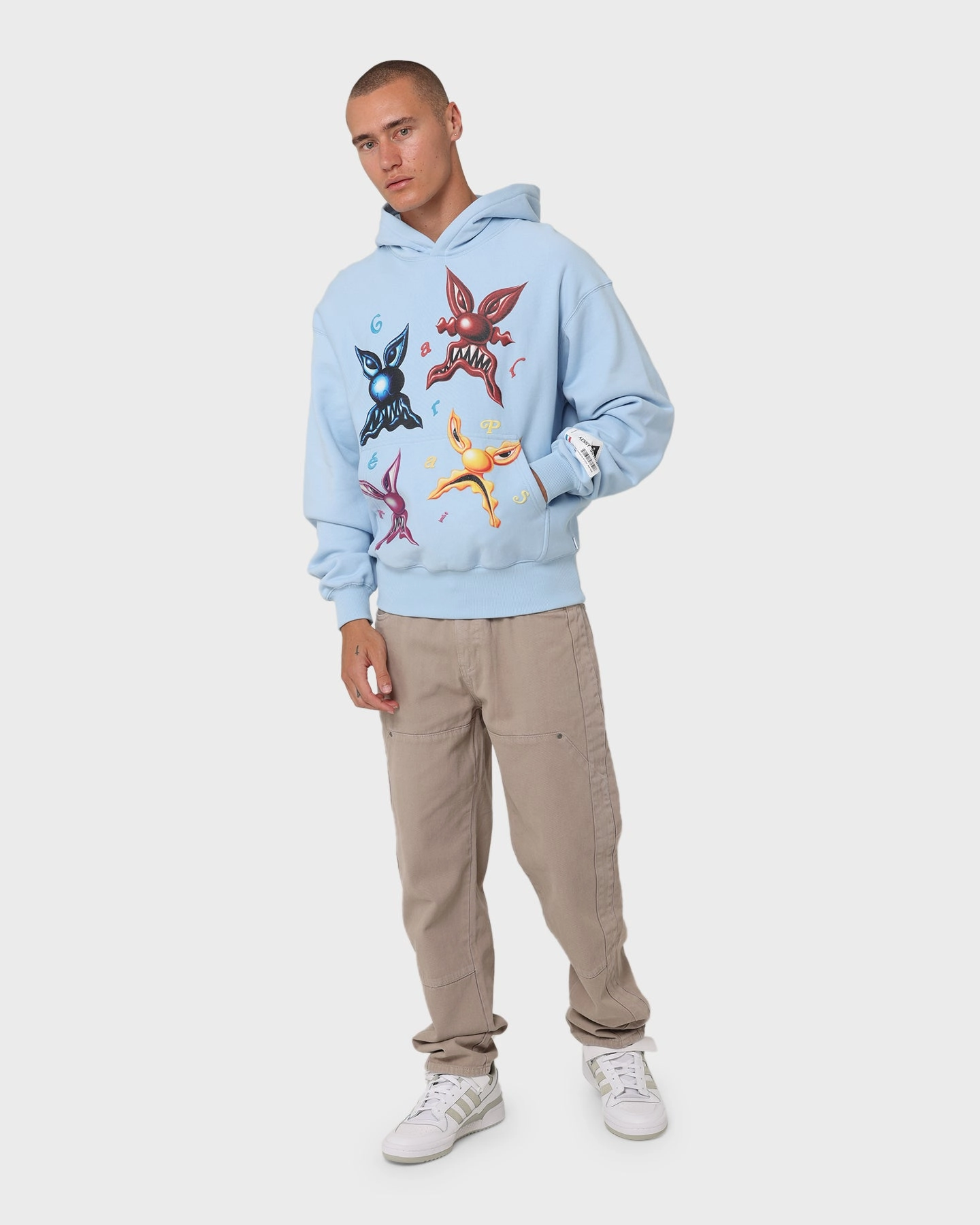 All Day Fit Carr?? X Kenny Scharf Meanie Oversized Hoodie Light Blue