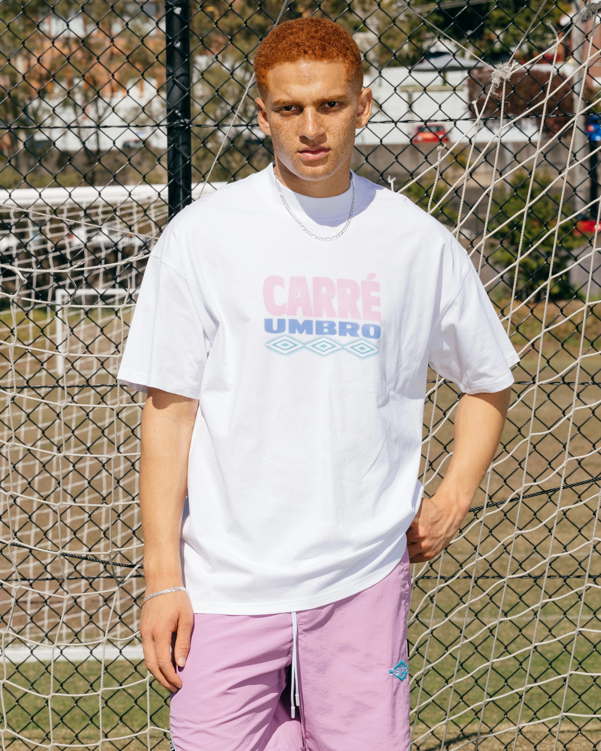 Comfortable texture Fashion Layer Carr?? X Umbro Forward Vintage T-Shirt White