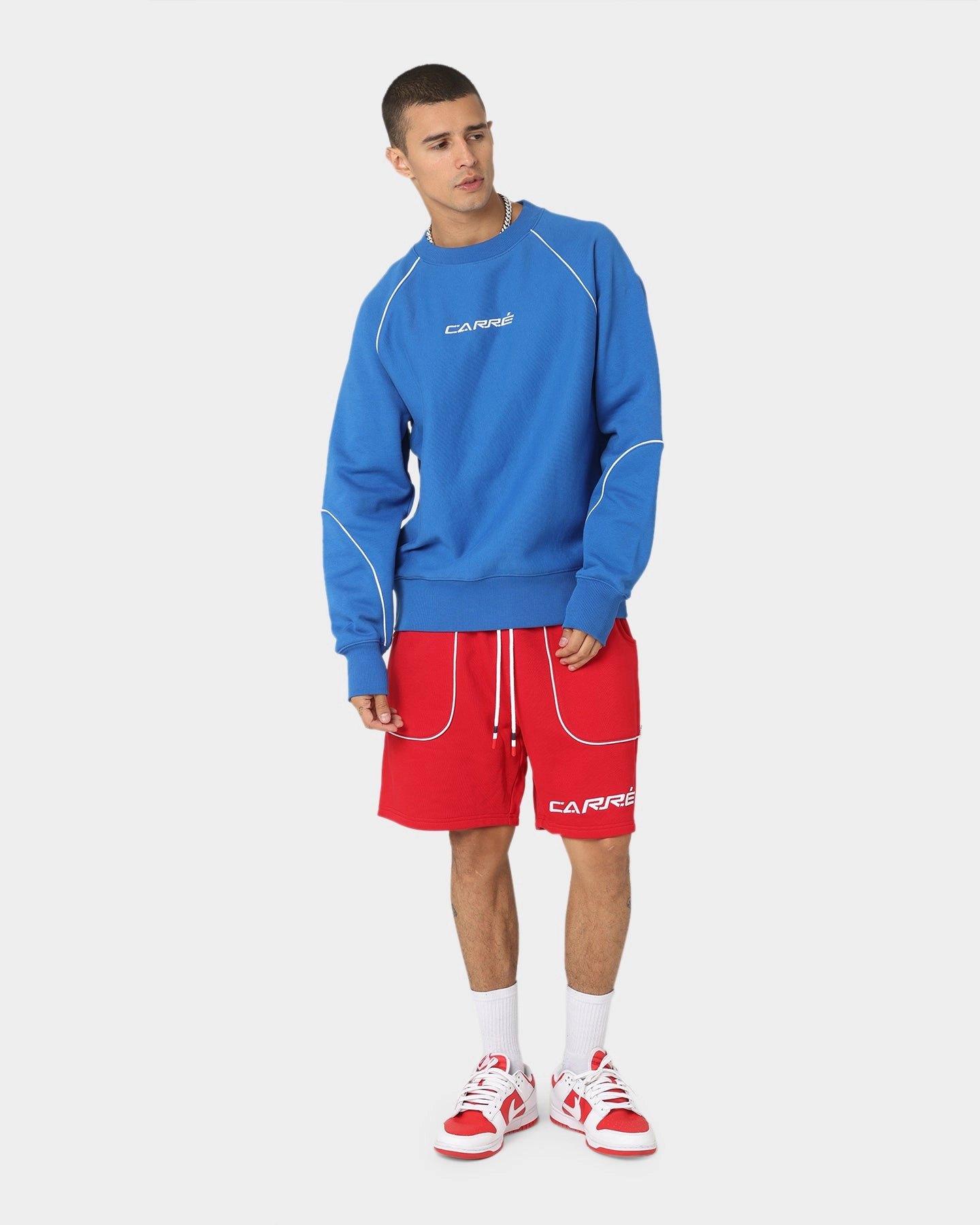Carre Ange Track Shorts Red Pajamas Modern Cut