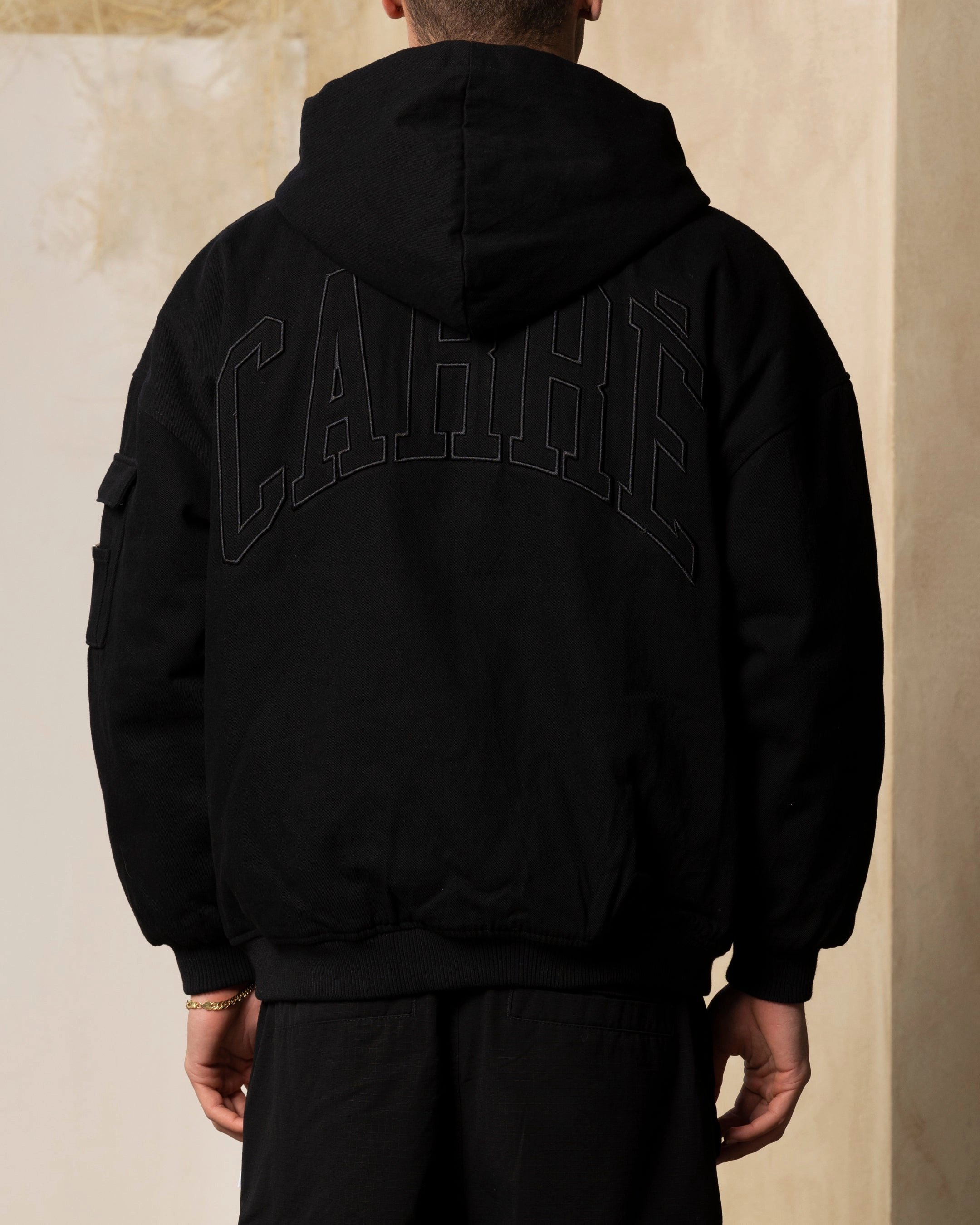 Express Carre Arch Work Bomber Jacket Washed Black