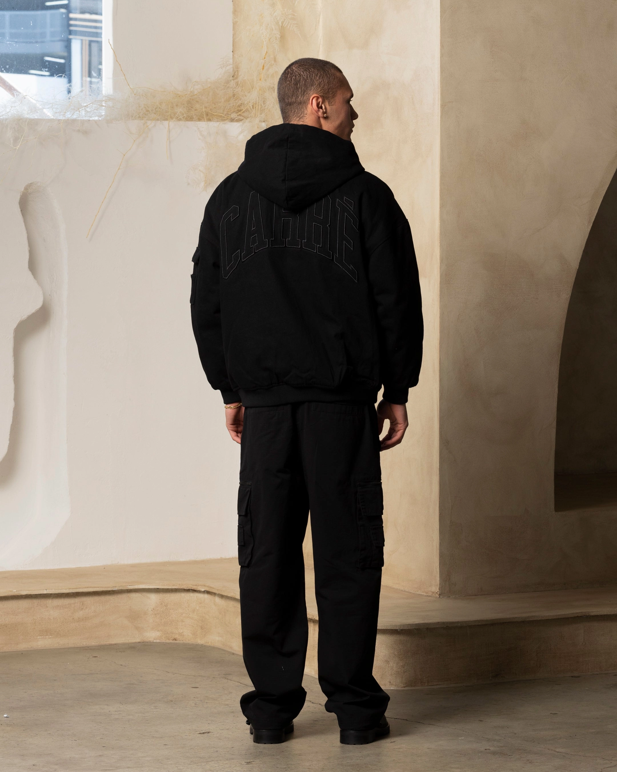 City Streets Outdoor Ease Carre Arch Work Bomber Jacket Washed Black