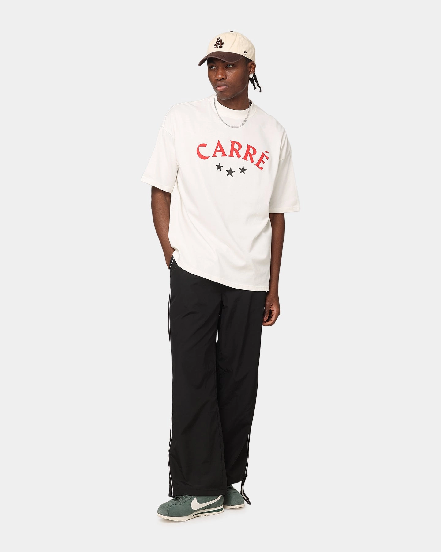 Organic Cotton Running Gear Carre Athletic Prestige Mockneck T-Shirt Off White