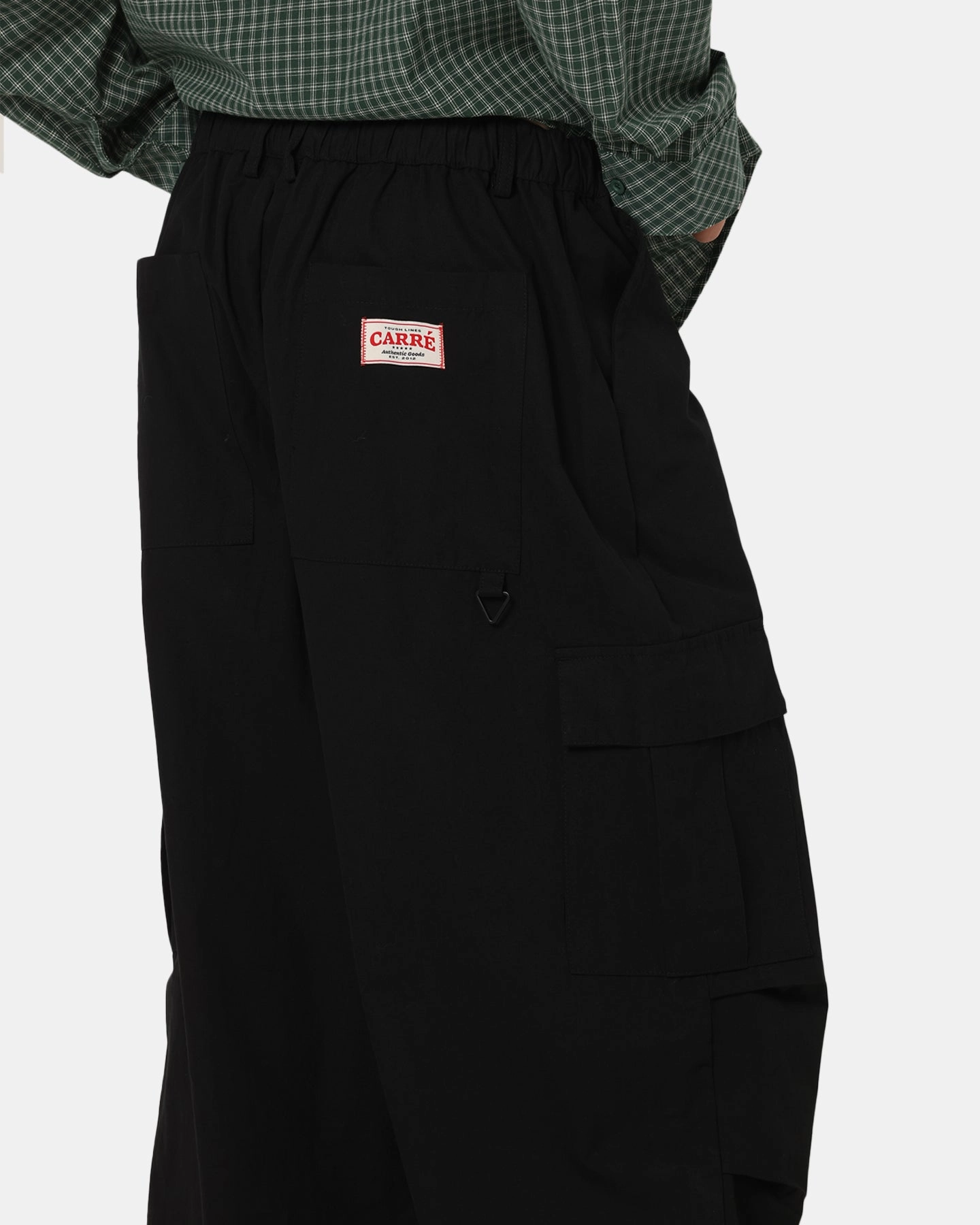 Carre Baggy Cargo Pants Black Neutral Tone Stretchable Comfort